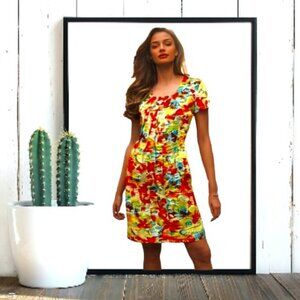 Erin Healy One of a Kind Custom Made Orange Blossom Polished Brocade Dre…